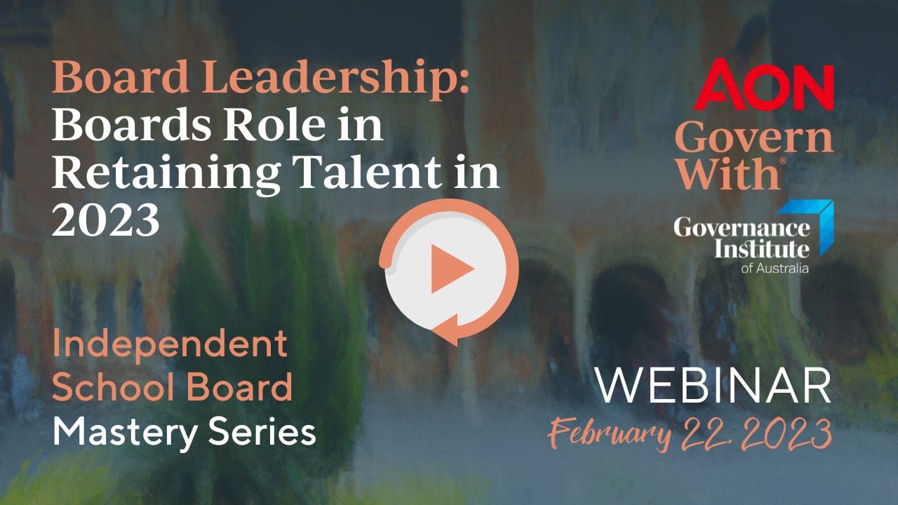 Indepedent School Board Governace Mastery Series - Webinar Feb 2023